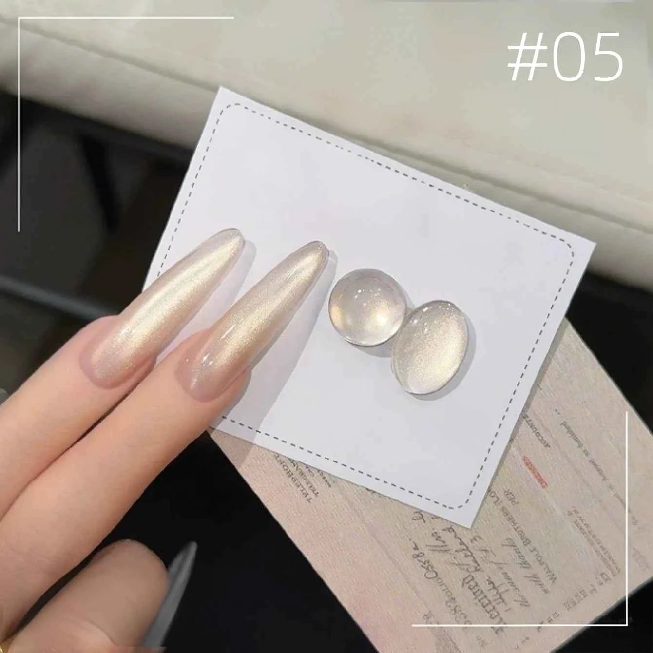 10ML 1-8pcs 2026 New Style Clear Universal White Glass Beads Cat Eye Magnet Gel Nail Polish Suitable For Toe Nails White Nails