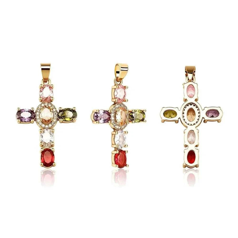 Multicolored CZ Stone Pendant Cross Necklace Rainbow Colorful Dainty Pave Cross Necklace Neon Jewelry for Women Halloween Gift The jack market .AU The jack market .AU Jewellery & Chains $ 49 200001034:201447815#Silver- Colorful CZ