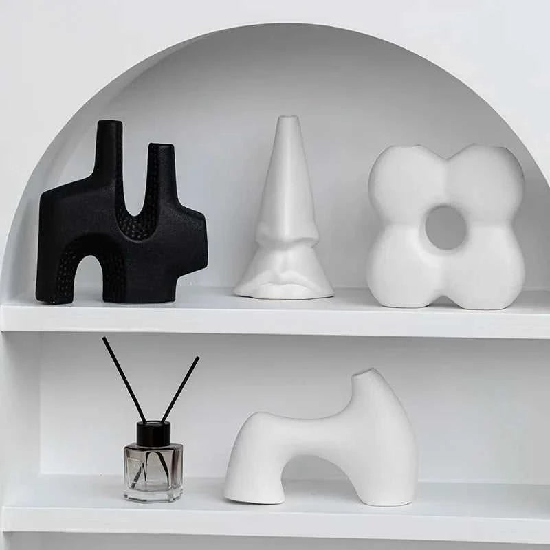 Nordic Decoration Home Flower Vase Black and White Art Ceramic Vase Minimalism Dried Flower Arrangement Accessories B&B Ornament The jack market .AU The jack market .AU Home $ 51 14:200006155#1pcs