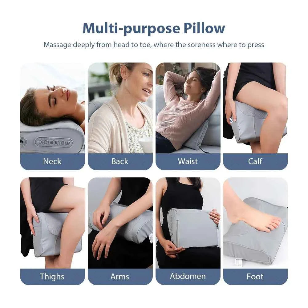 RelaxPro Electric Neck & Shoulder Massage Pillow - Soothing Kneading Relief for Back & Cervical Comfort