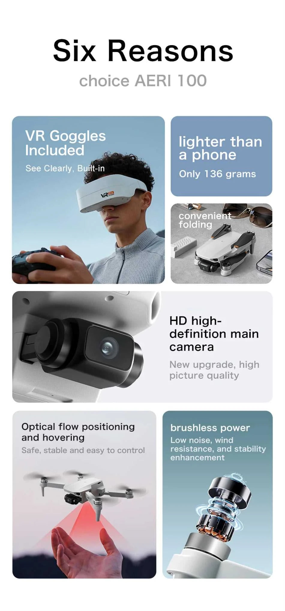 Aeri100 Drone with VR Optical Flow Positioning Brushless Motor HD Aerial Photography Dual Camera Remote Control Aircraft child The jack market .AU The jack market .AU Drones $ 106 14:29#Gray-4K-1B;200000828:201589807#For Xiaomi