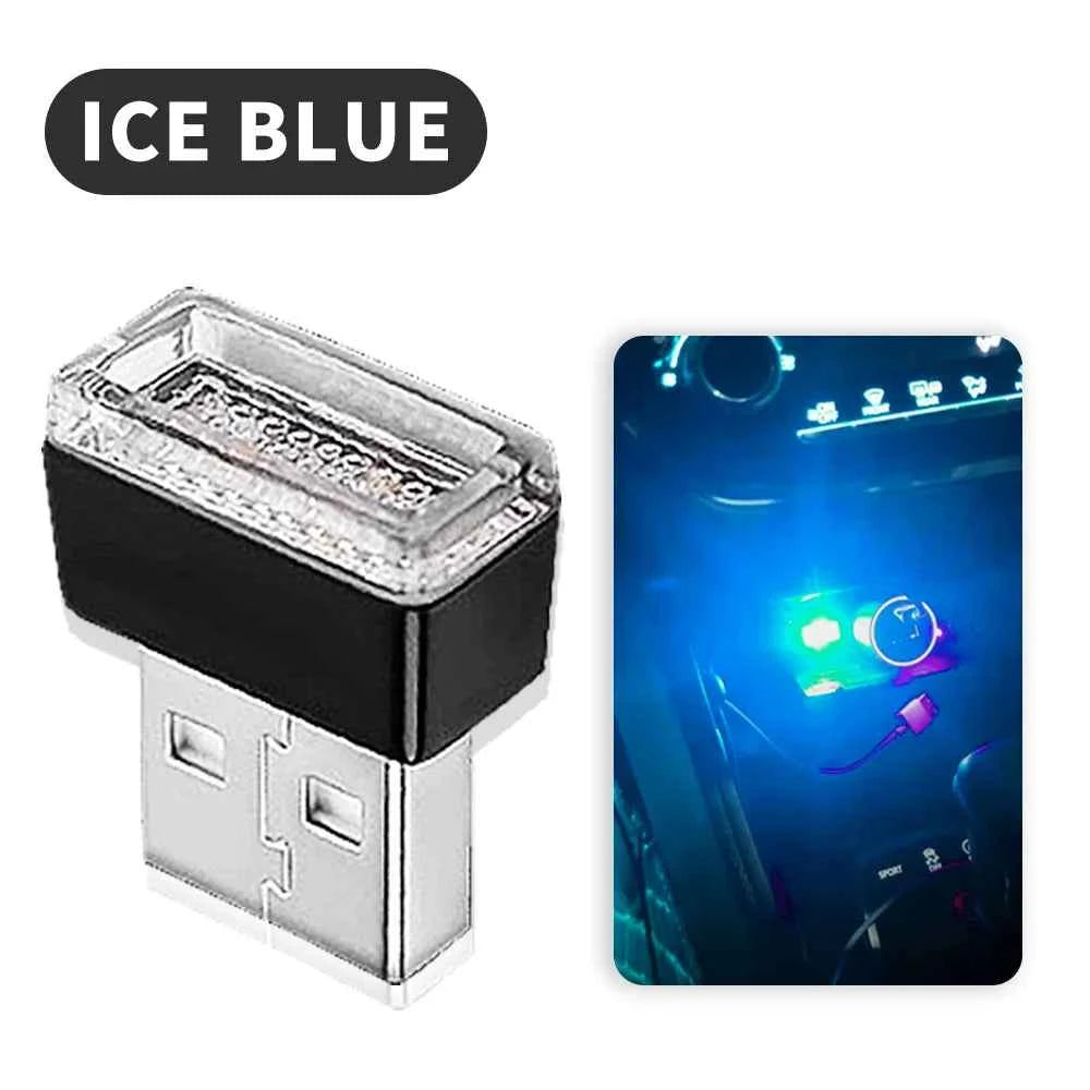 2PCS USB LED Car Light Interior Mini Atmosphere Light Emergency Lighting Light PC Auto Colorful Decorative Lamp