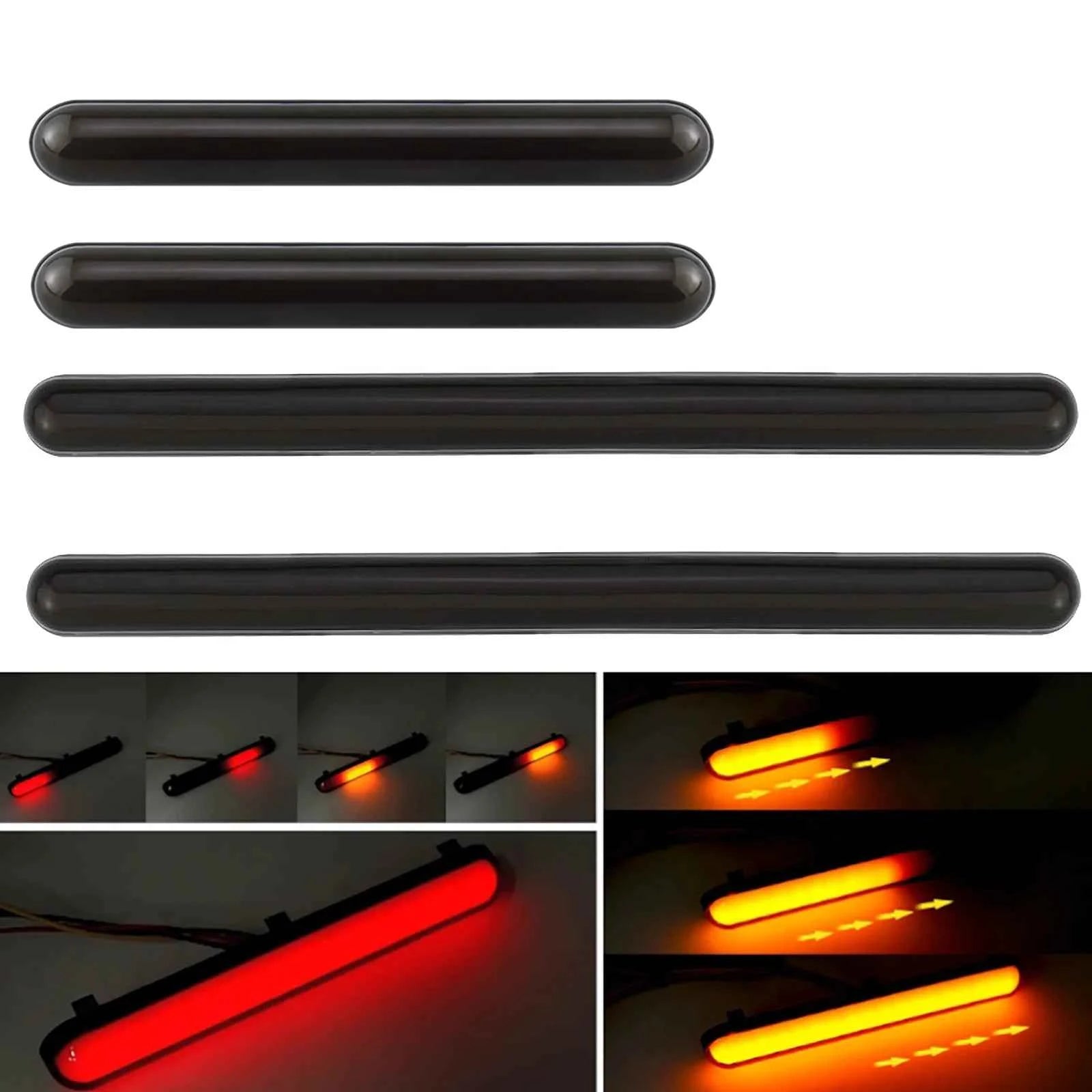 12V 24V Universal LED Tail Light Strip Rear Brake Lamp With Flowing Turn Singals DRL Running Light For Car Truck Trailer ATV