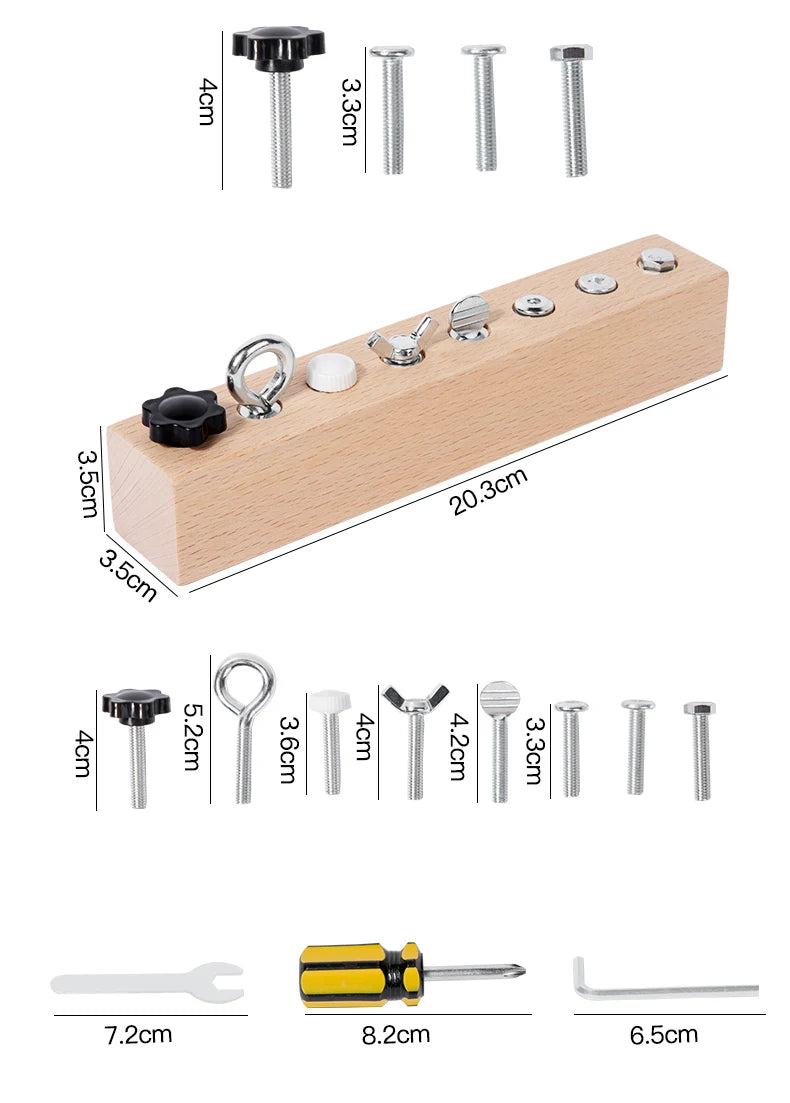 Kids Wooden Screw Nut Disassembly Toy - Early Education Montessori Fine Motor Skills Trainingimprove Patience And Concentration