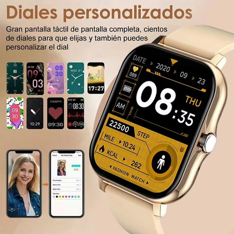 LAXASFIT 2025 New Fashion Smart Watch 1.85-inch HD Screen Bluetooth Calling Smartwatch for Men and Women Holiday Gift