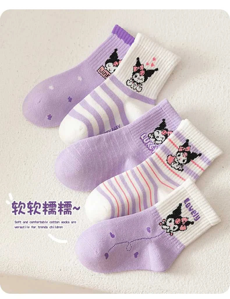 5 Pairs Kuromi Kids Socks Melody Kawaii New Fall Winter Cartoon Boy Children Mid-calf Socks Cotton Sock for Girls Gifts The jack market .AU The jack market .AU Mum & Kids: Essential Products for Every Family $ 26 14:350852#b;200007763:201336100;977:100014064#S 1-3 years old