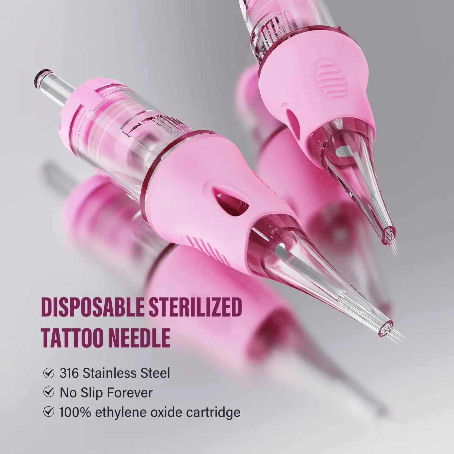 10pcs PMU Universal Disposable Tattoo Needle Cartridges round Liner Sterilized Safety Needle 0.18/0.25/0.30mm for Tattoo Artists