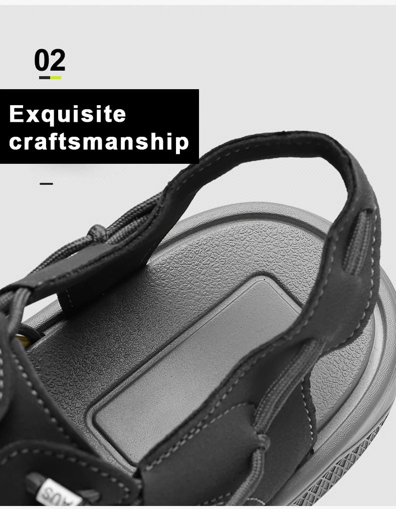 2023 Summer Men's  Sandals Lace Up Hand Woven Sandals Thick Soled Soft Non Slip Casual Shoes High Quality Couple Beach Shoes