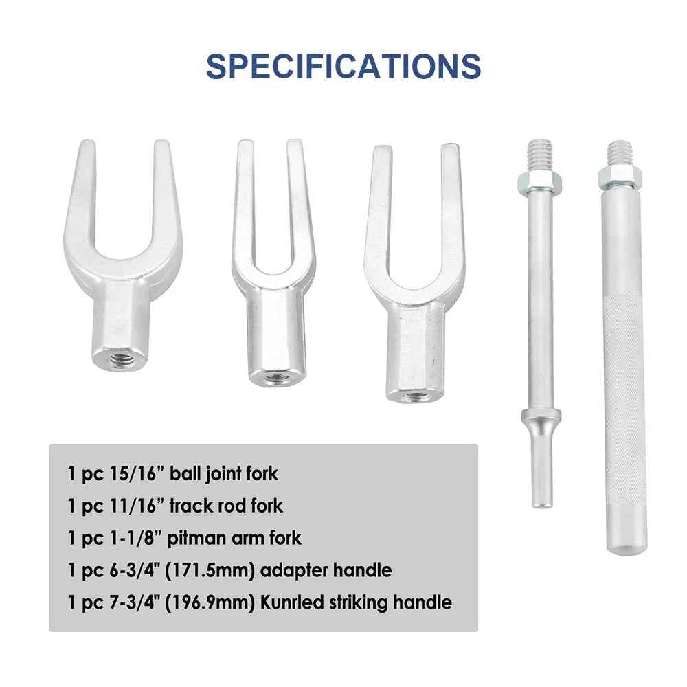 5 Pcs Car Tie Rod Ball Joint Remover Set Universal Ball Joint Separator Set Automotive Pitman Arm and Ball Joint Tool Kit