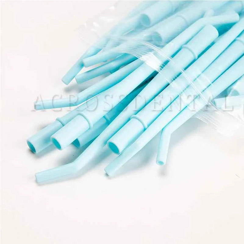 25 Pcs Autoclavable Curved Dental Aspiration Tips - Premium Suction Tubes for Efficient Clinic Evacuation