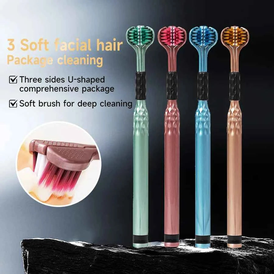 BrightSmile 3D U-Shaped Soft Toothbrush for Ultimate 3-Sided Oral Care for Adults and Couples