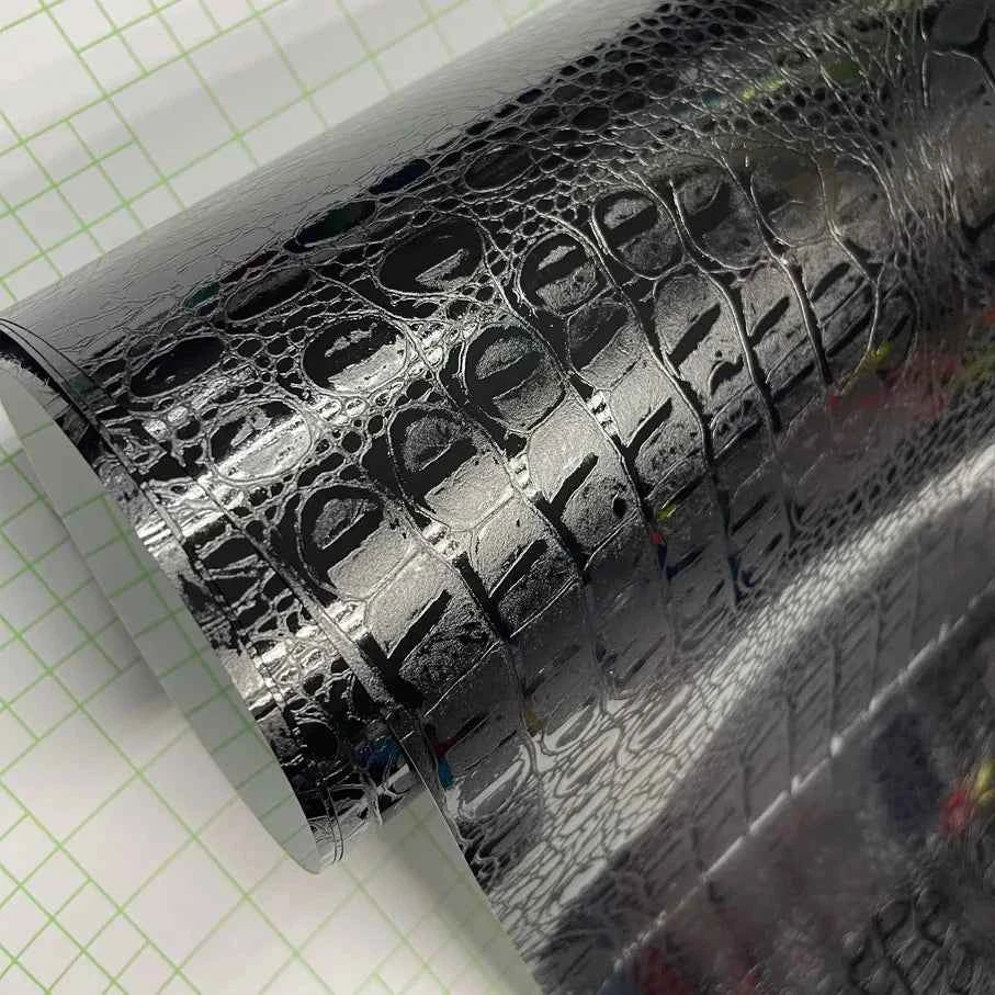 50CM*800CM Black Snake Skin Leather Grain Texture Vinyl Car Wrap Sticker Decal Film Adhesive Sticker Interior Car Styling