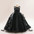 Flower Girls Bridesmaid Dresses For Wedding Party Gown Elegant Kids Trailing White Princess Dress Long Formal Evening Vestidos