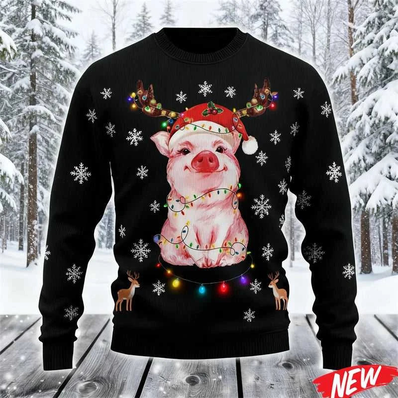 2026 Ugly Christmas Sweater For Men Cute Animal Pig Pattern Oversized Sweatshirt Family New Year Holiday Round Neck Hoodie The jack market .AU The jack market .AU Men Fashion $ 40 14:365458#Swea-ZXA68967;5:100014065