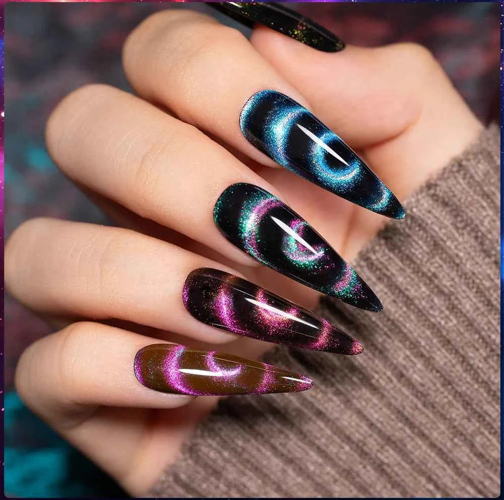 PUENTE Cat Eye Magnetic Gel Nail Polish - Vibrant Starry Galaxy Effect, Soak Off UV, 7.5ML