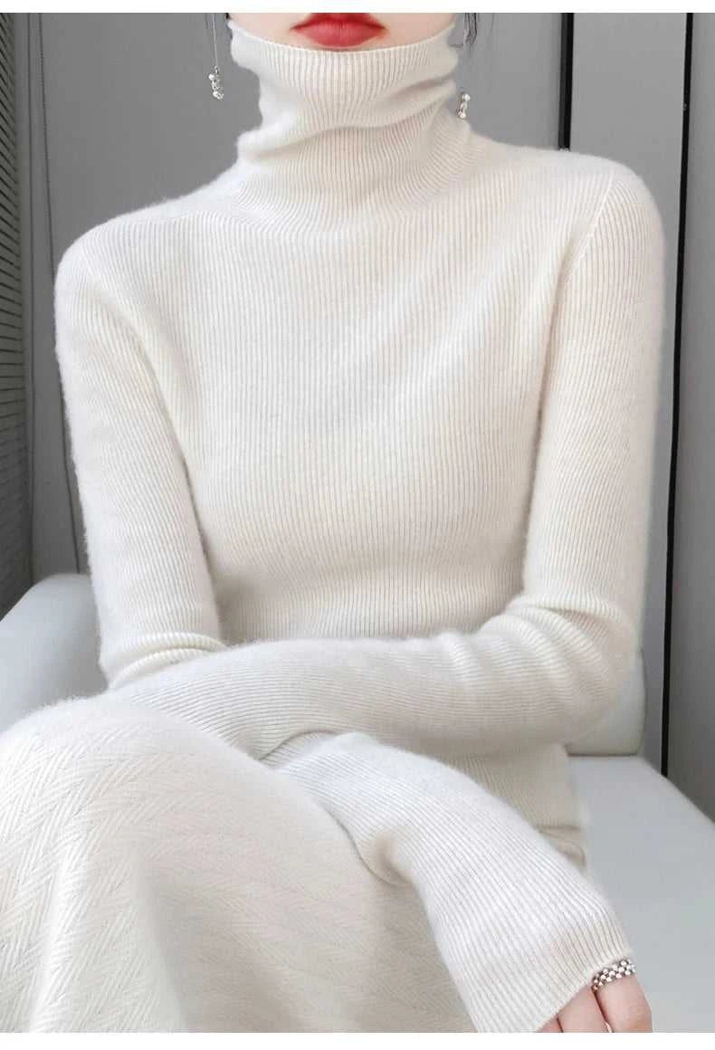 100% Merino Wool Long-sleeved Turtleneck Pullover Women's Autumn Winter Slim Sweater Basic Women's Clothes Cashmere Sweater The jack market .AU The jack market .AU Woman Fashion $ 75 14:1052#black;200007763:201336100;5:4182