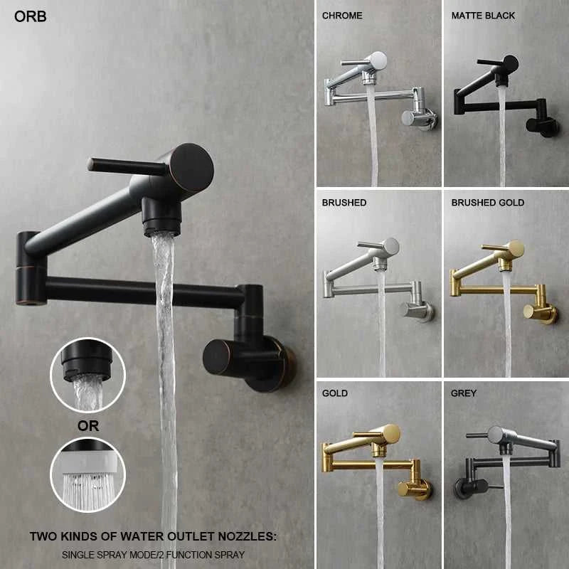 Brass Pot Filler Tap Wall Mount Foldable Kitchen Faucet Single Cold Single Hole Sink Tap Rotate Folding Spout Chrome Gold Black The jack market .AU The jack market .AU Home $ 174 14:29#Chrome Type A