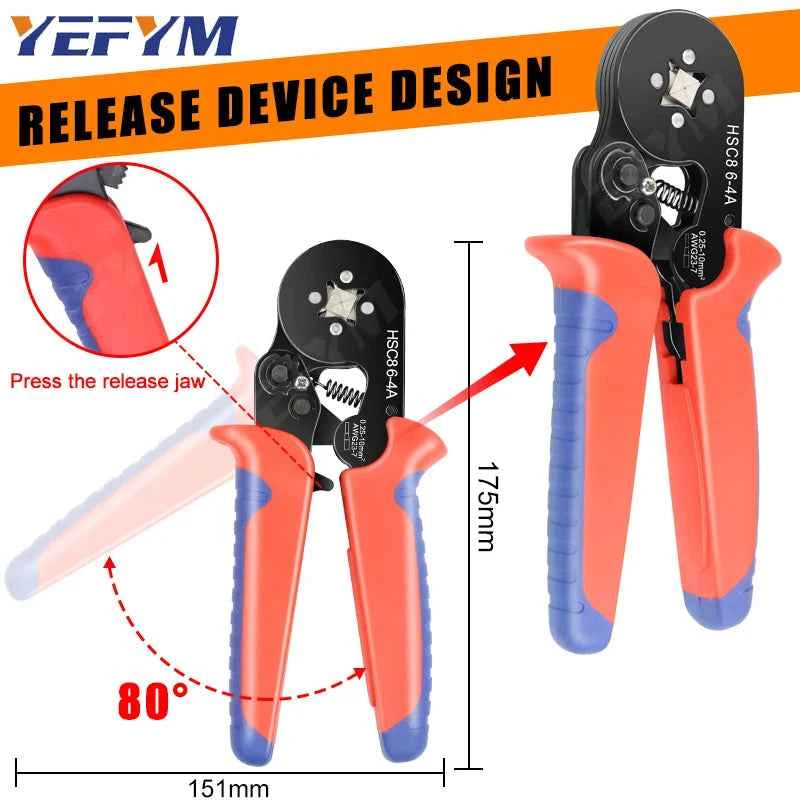 HSC8 Crimping Pliers - Versatile Wire Crimper for Ferrule Sleeves & Tubular Terminals