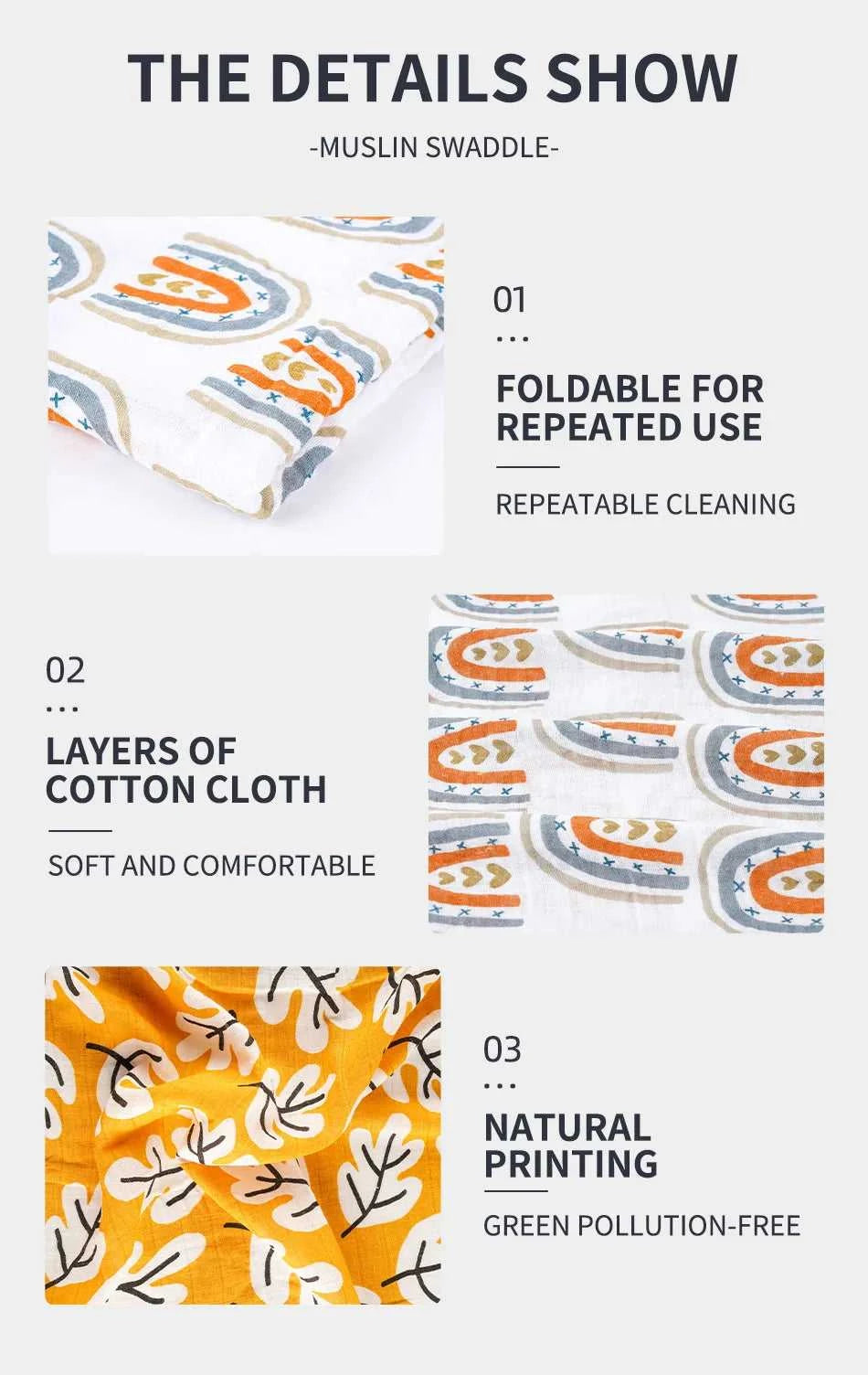 Baby 100% Cotton Muslin Swaddle Blanket Newborn Bath Towel Multi Designs Functions Baby Wrap Infant Quilt The jack market .AU The jack market .AU Mum & Kids: Essential Products for Every Family $ 28 14:1254#21;5:56964930#120x110cm