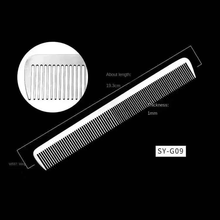 Titanium Steel Hair Comb - Ultra Thin, Anti-Static Design for Professional Barbers and Stylish Men
