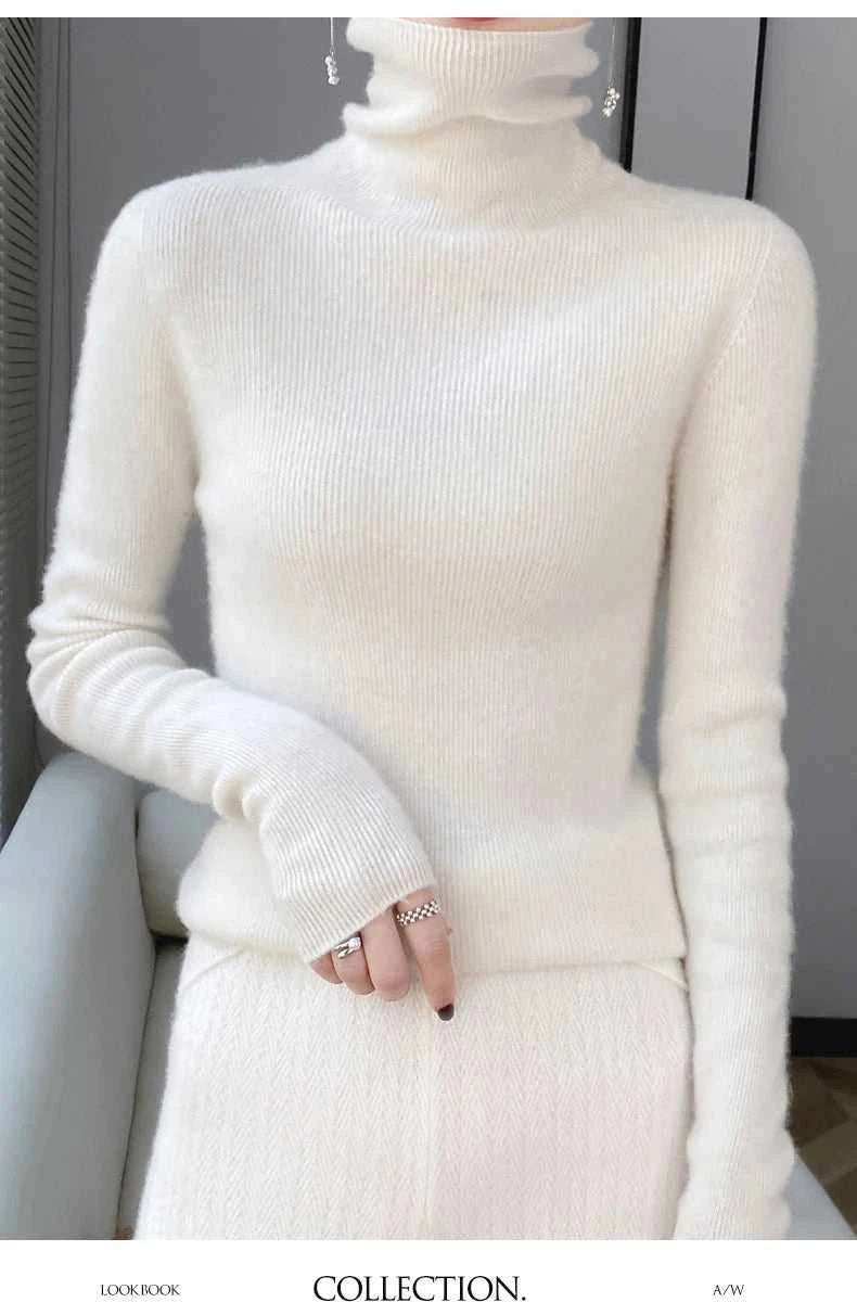 100% Merino Wool Long-sleeved Turtleneck Pullover Women's Autumn Winter Slim Sweater Basic Women's Clothes Cashmere Sweater The jack market .AU The jack market .AU Woman Fashion $ 75 14:1052#black;200007763:201336100;5:4182