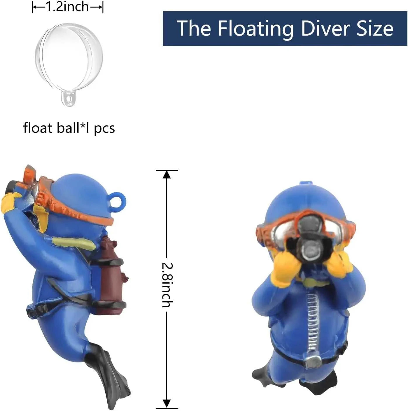 Fish Tank Decoration Creative Floating Diver Ornaments Set Blue Guy Figurines for Underwater Scenery Bottom Aquarium Decor The jack market .AU The jack market .AU Fishing Gear $ 21 14:496#J
