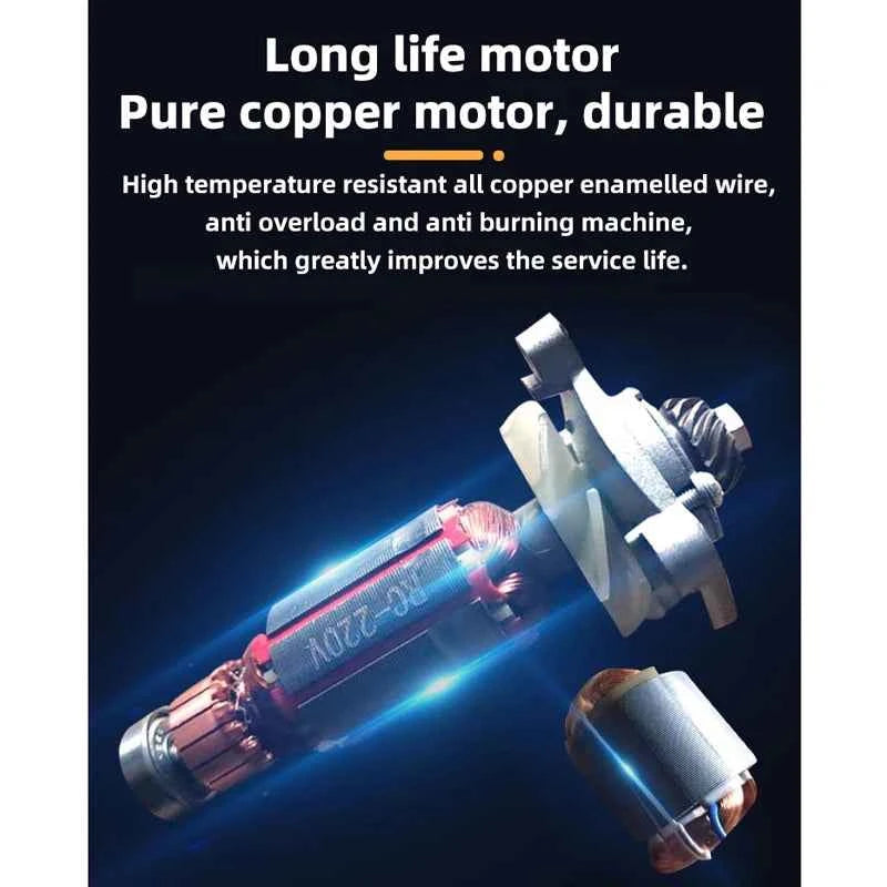Brand Name Mini Electric Angle Grinder - Versatile 110V/220V, 6 Speed Settings for Precision Cutting, Polishing & Grinding