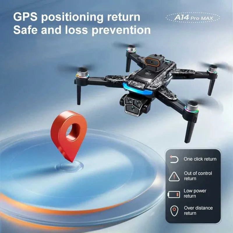Drone A14Pro Max 8K HD Three Camera Brushless Optical Flow Obstacle Avoidance Foldable Quadcopter UAV 4.5-inch Large Screen Toys The jack market .AU The jack market .AU Drones $ 48 14:10#Only Parking Apron