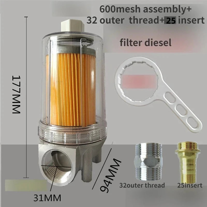 Vehicle fuel pump diesel dispenser transparent impurity filter assembly oil refueling machine filtration accessories