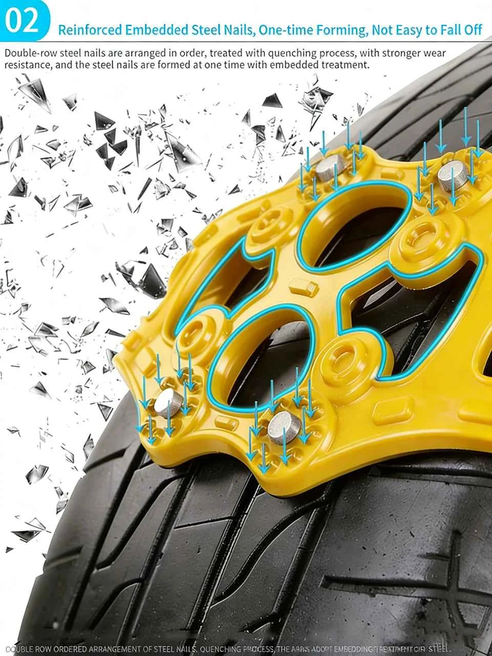 Car Snow Chains Universal Easy Install Tire Anti-Slip Chains for SUV Sedan Ice Snow Muddy Road Durable Emergency Traction Chains