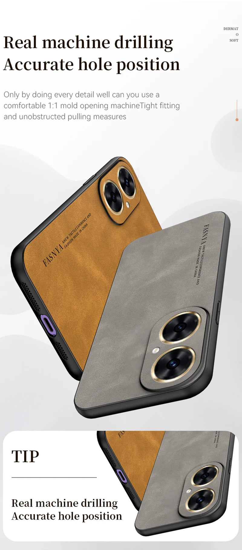 Huawei Leather Case - Soft Matte, Anti-Fingerprint, Shockproof Protection for Nova 12, 11i, 11 Pro, 10 SE, 9, 8i