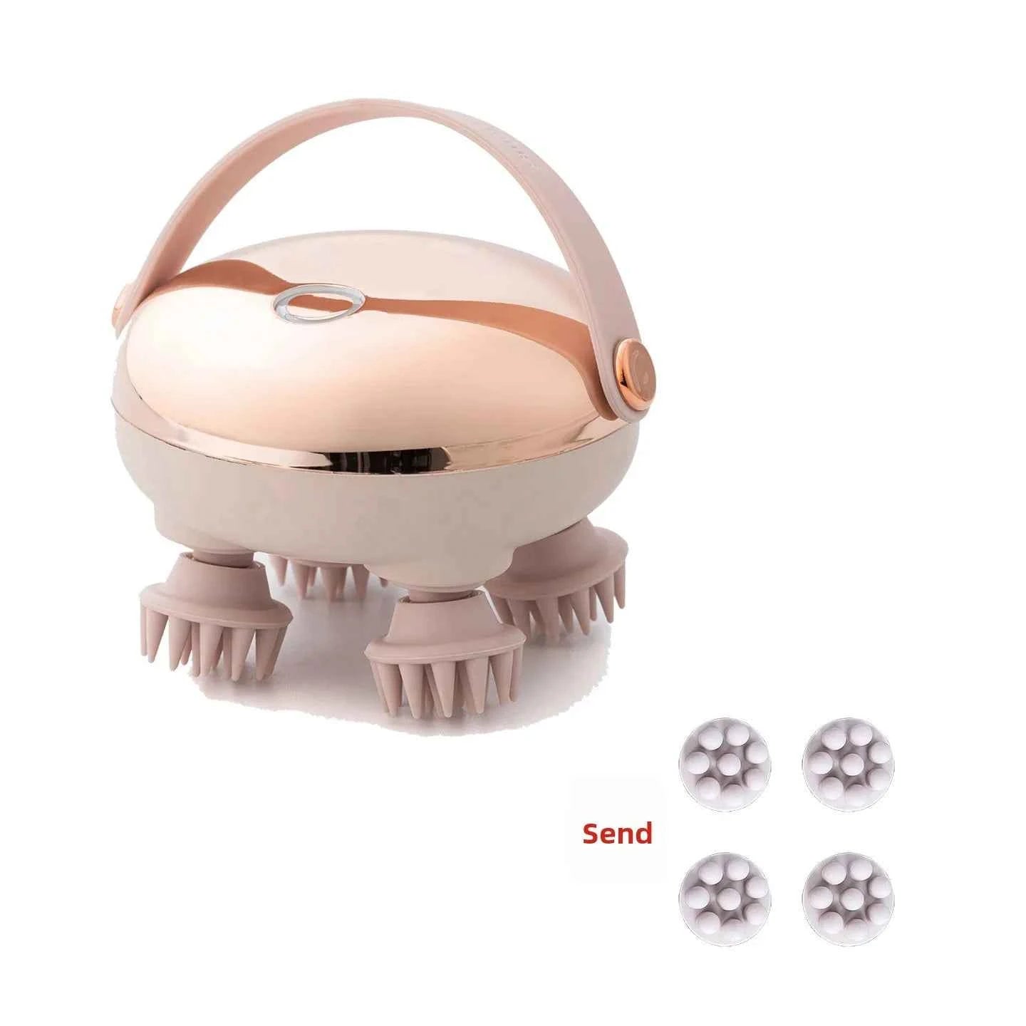Rechargeable Electric Scalp Massager - Waterproof Handheld Device with 4 Massage Claws for Stress Relief & Relaxation