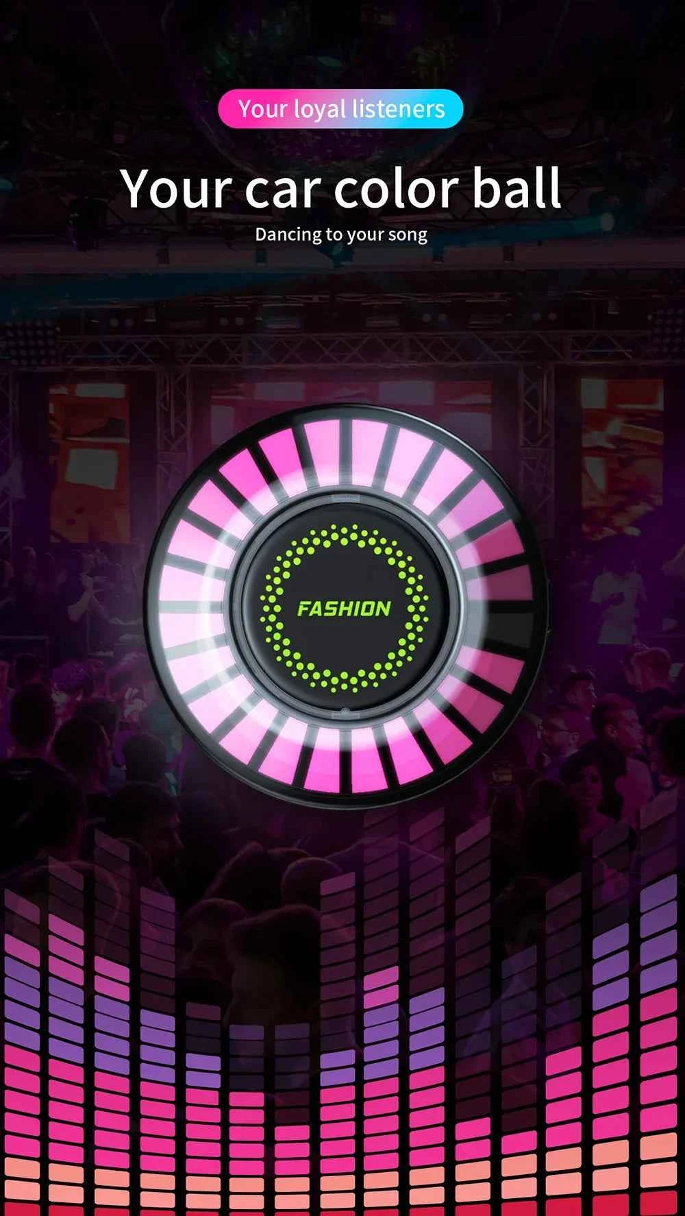 Car Music Rhythm Lamp Air Freshener RGB LED Strip Sound Control Voice Rhythm Atmosphere Light  256 Colors Option App Control