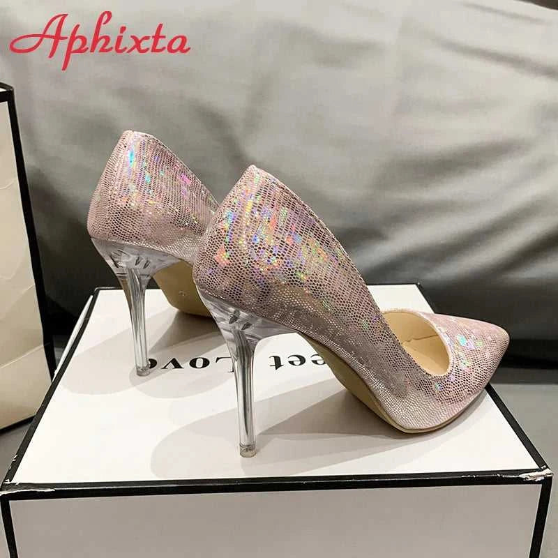 Aphixta 10cm High Tansparent Stiletto Heels Women Pumps Dazzle Colorful Official Party Shoes Big Size 33-50 The jack market .AU The jack market .AU Step Up Your Style: Trendy Shoes for Every Occasion! $ 82 14:173#Pink;200000124:200006266#50