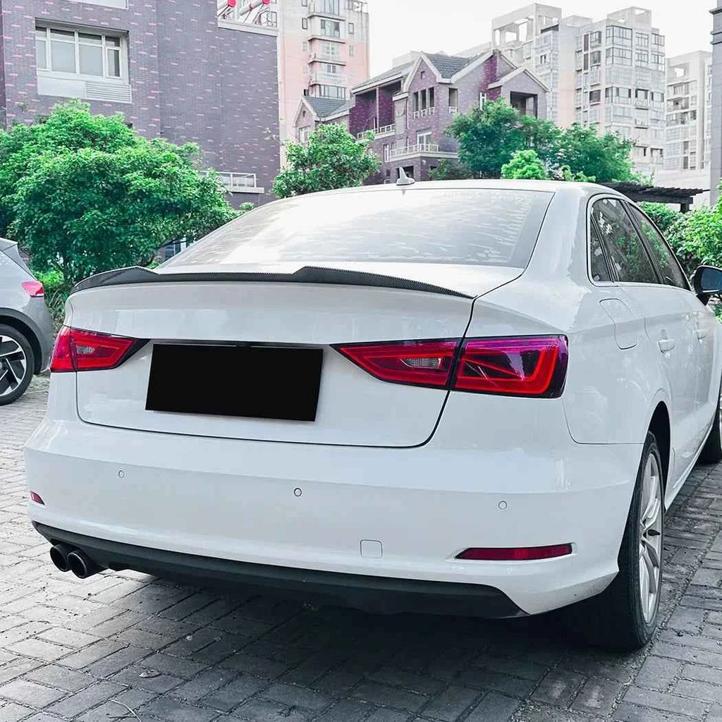 For Audi A3 S3 8V Sedan 2014-2020 Rear Trunk Tail Wings Fixed Wind Spoiler Tail Fin Body Kit Tuning Cars Accessories Parts