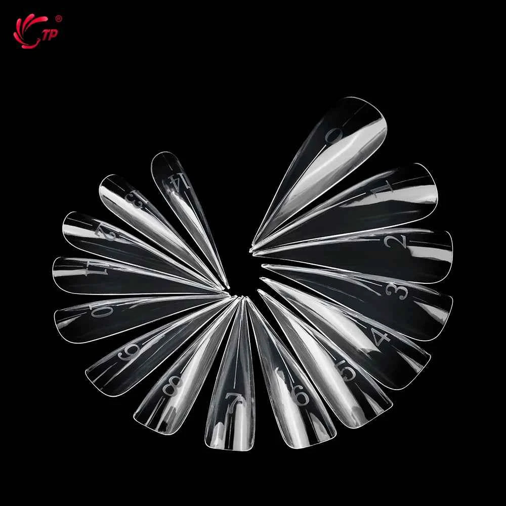 TP 150pcs New Clear Nail Dual Forms Hawk Claw Shape Poly Nail Gel Molds Full Cover False Nail Tips Extension Top Manicure Tools