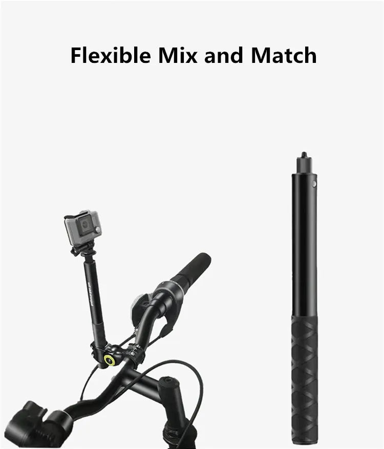 Motorcycle Bike Panoramic Monopod Bicycle Hidden Selfie Stick for GoPro 13 12 11 10 9 8 Insta360 X4 X3 Action Camera Accessory