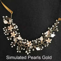 SLBRIDAL Handmade Wired Crystal Rhinestone Freshwater Pearls Flower Wedding Hair Vine Headband Bridal Headpiece Hair accessories The jack market .AU The jack market .AU Jewellery & Chains $ 58 14:10#Simulated Gold