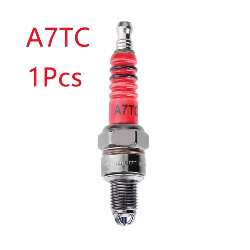 Racing Spark Plug 3 Triple Electrode A7TC D8TC For GY6 CG 50 70 110 125 150CC Motorcycle Atv Scooter Motorcycle Ignition 1/2Pcs
