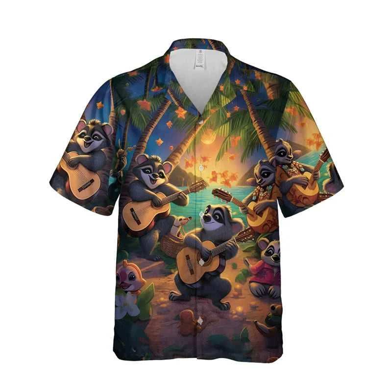 Funny Animal Raccoon 3D Print Beach Shirts For Men Procyon Lotor Lover Short Sleeve Bear Lapel Blouse Hawaiian Boy Button Tops The jack market .AU The jack market .AU Men Fashion $ 30 14:193#CS2024AT1802;5:100014064