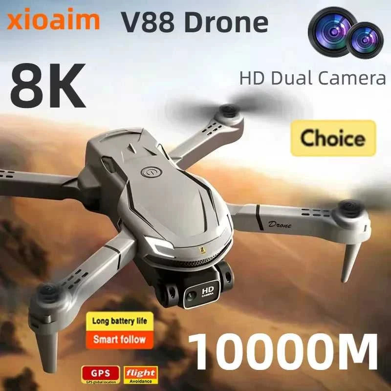2026 Original New V88 Drone 8k 5G Professional HD Dual Camera Aerial Photography 15000m Remote Control Aircraft Quadcopter Toy The jack market .AU The jack market .AU Drones $ 78 14:193#White