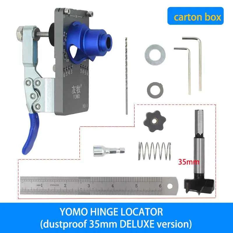 Woodworking Upgrade 35mm Concealed Hinge Jig Kit Hinge Boring Jig Drilling Guide Locator for Face Frame Cabinet Cupboard Tools