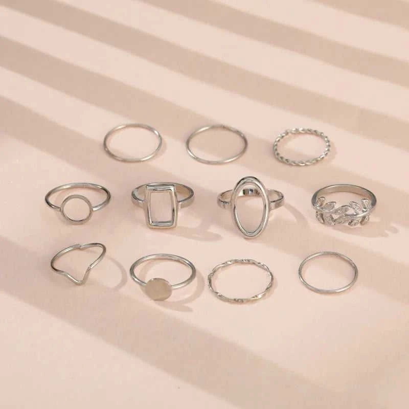 11 Pcs/Set Olive Branch Leaf Geometry Rings Set for Women Combination Creative Joint Ring Fashion Party Jewelry Gift The jack market .AU The jack market .AU Jewellery & Chains $ 55 200000783:29#golden