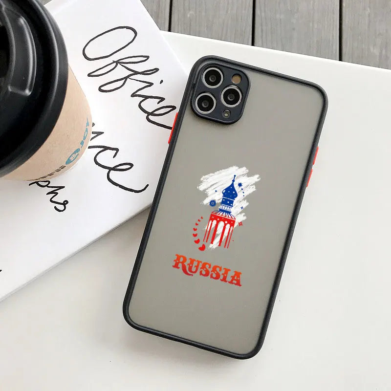 Fashion Russian Flags Emblem Phone Case for IPhone 16 15 12 11 13 14 Pro Max Mini X XR XS 7 8 Plus Russia Elements Cover Funda
