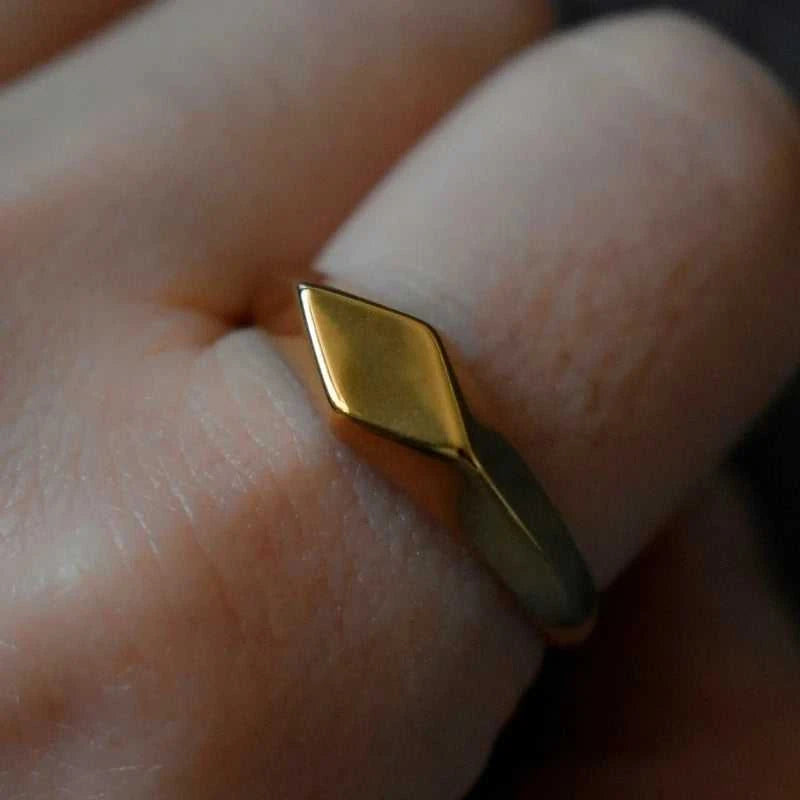 Fashion Gold Color Ring Geometric Stainless Steel Smooth Couple Rings Simplicity Student Party Jewelry Gift The jack market .AU The jack market .AU Jewellery & Chains $ 54 200000369:1583