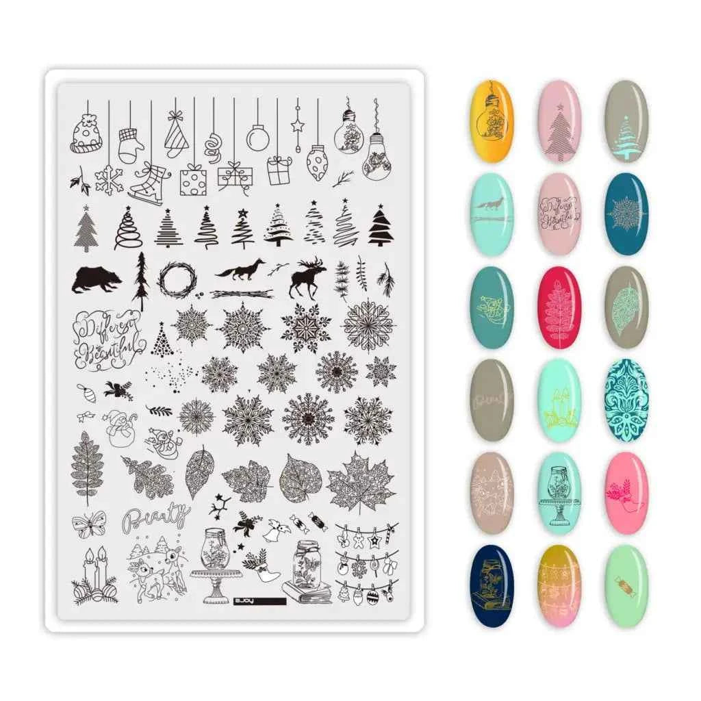 Maple Leaf Nail Stamping Plates - Stunning Autumn & Winter Leaf Designs for Unique Manicures