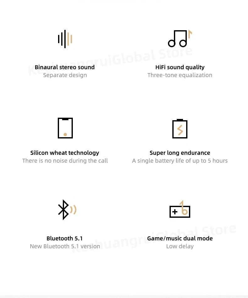 Monster GT06 Wireless Bluetooth 5.1 Headphones TWS Gaming Earbuds Noise Reduction Sports Earphones With Mic Long standby 450mAh The jack market .AU The jack market .AU Accessories Electronics $ 72 14:10#Black