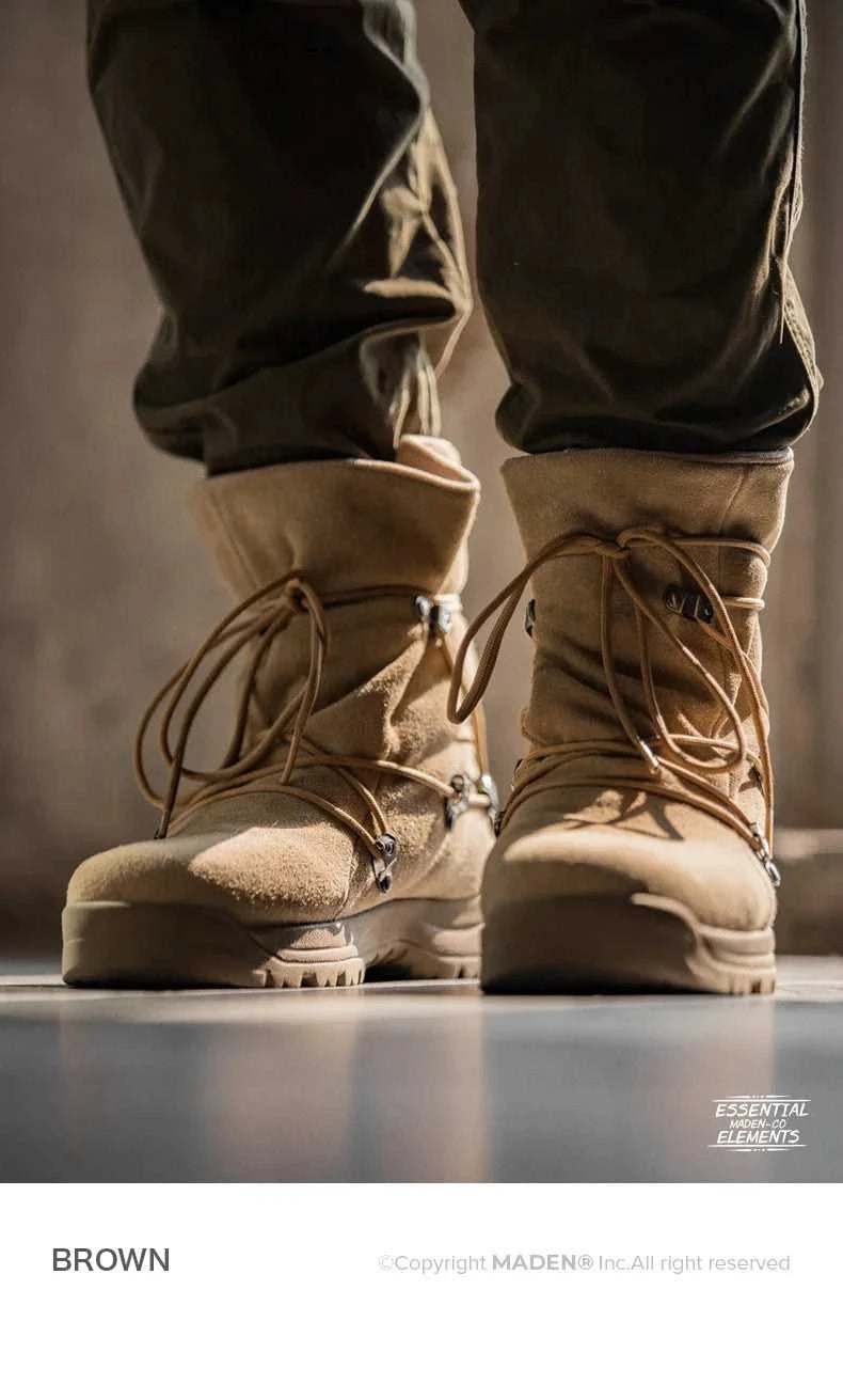 Maden Men's Vintage High-top Desert Boots Outdoor Cowboy Boots Indestructible Work Shoes Winter Safety Shoes The jack market .AU The jack market .AU Step Up Your Style: Trendy Shoes for Every Occasion! $ 119 14:771#Brown;200000124:200000898