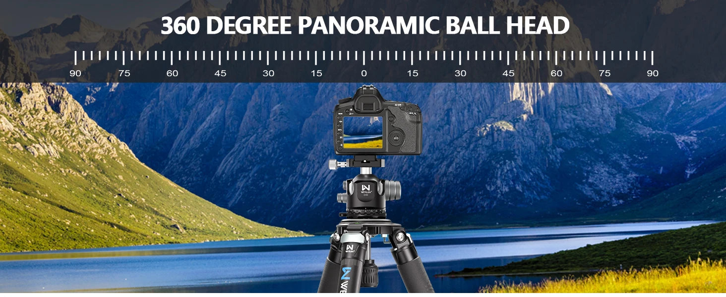 WEYLLAN CH55 Professional Tripod Ball Head 360° Low Gravity Center Panoramic CNC 55mm Ball for Tripod Monopod DSLR Camcorder New