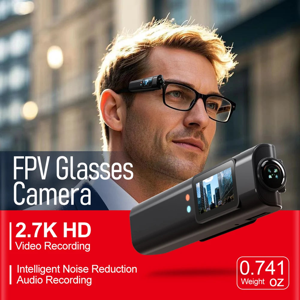 1080P HD Wearable Glasses Camera 4K Small Sport Cam Bodycam Go Pro WiFi Digital Video Recorder DVR Camcorder for Driving Hiking